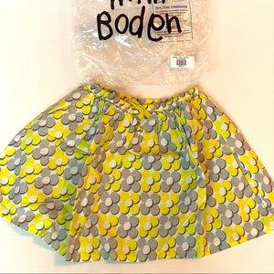 PRICE DROP! NEW Mini Boden girls skirt 7/8 yellow floral NWT ☀️ summer sale ☀️
